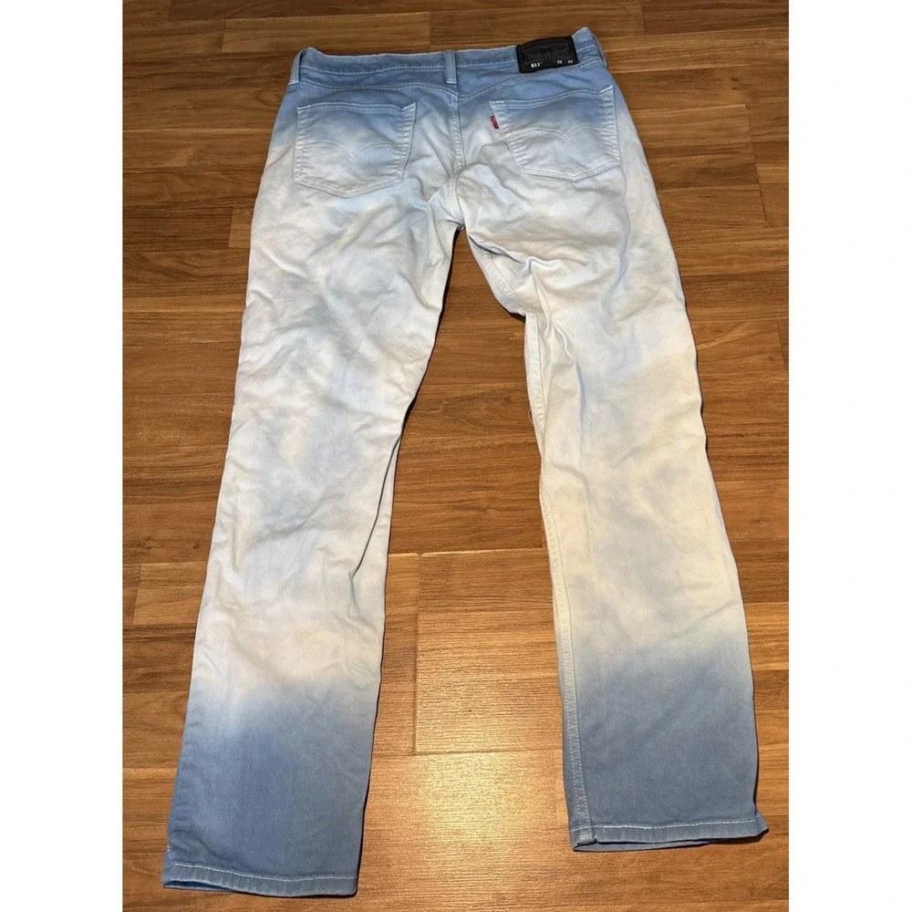 Levis 511 Slim Fit Custom Patchwork Ombre Blue Jeans W32 L32 DIY Streetwear